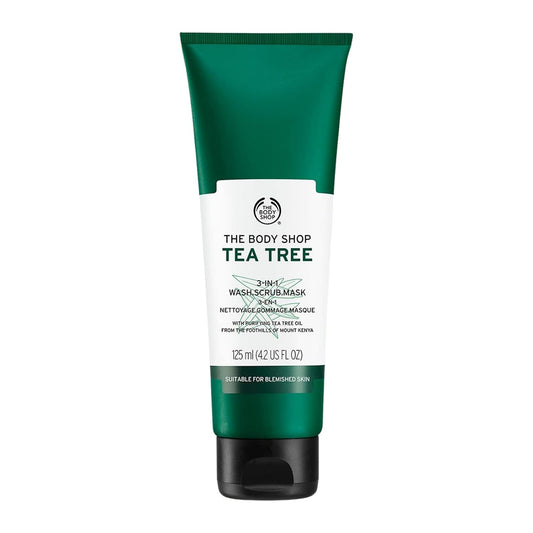 Tea Tree 3 in 1 Wash Scrub & Mask – Purifying Vegan Skincare for Oily, Blemished Skin – 4.2 Oz